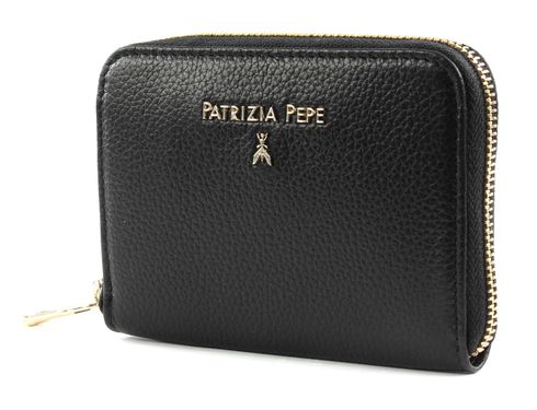PATRIZIA PEPE Pepe Basic Grain Zip Around Wallet S Nero