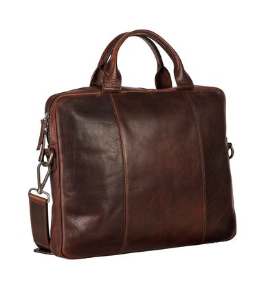 LEONHARD HEYDEN Roma Slim Zipped Briefcase 1 Compartment Brown