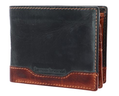 bruno banani Alicante Wallet Quer With Flap Black / Cognac