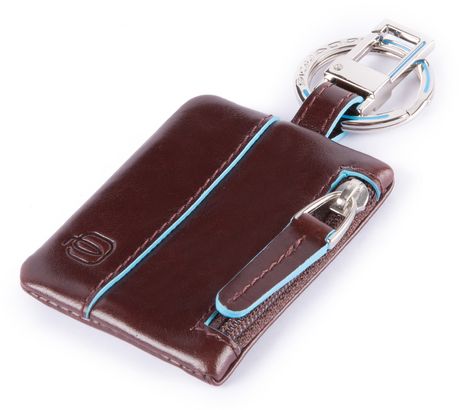 PIQUADRO Blue Square Key Holder Mogano