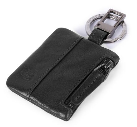 PIQUADRO Black Square Key Holder Nero