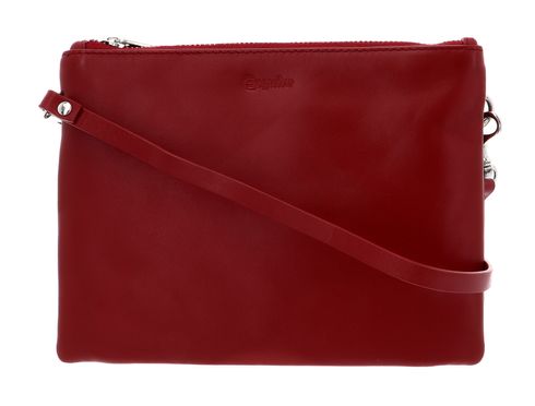 Esquire Silk Small Double Zip Crossbody Bag Red