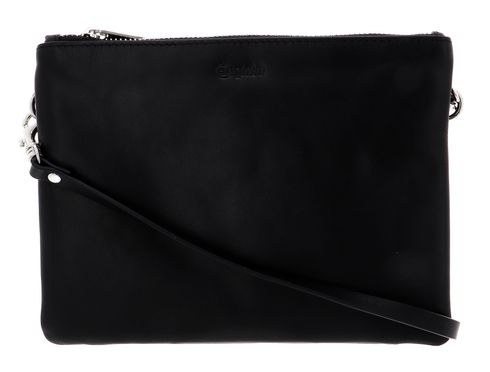 Esquire Silk Small Double Zip Crossbody Bag Black