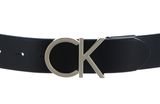 Calvin Klein CK Logo Adjustable Belt 3.5 W75 Black Leather / Light Gold Buckle - kürzbar Calvin Klein CK Logo Adjustable Belt 3.5 W75 Black Leather / Light Gold Buckle - kürzbar