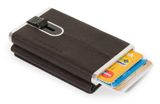 PIQUADRO Black Square Compact Wallet Slider RFID Testa di Moro