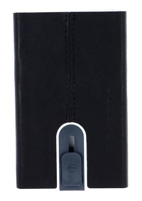 PIQUADRO Black Square Credit Card Case Slider RFID Nero