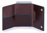 PIQUADRO Blue Square Compact Wallet Slider RFID Mogano