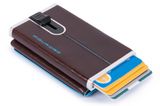 PIQUADRO Blue Square Compact Wallet Slider RFID Mogano