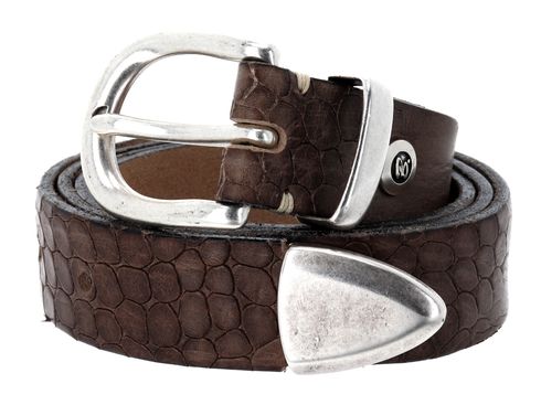 b.belt Seanna Ledergürtel W80 Stahlgrau