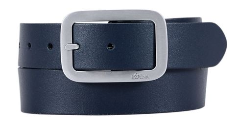s.Oliver Leather Belt W85 Eclipse Blue