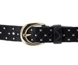 b.belt Lilou Gold Leder-Nietengürtel W75 Black