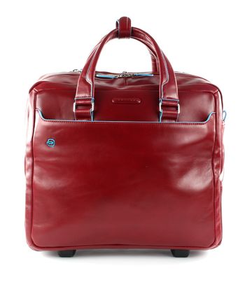 PIQUADRO Blue Square Wheeled Computer Briefcase Rosso