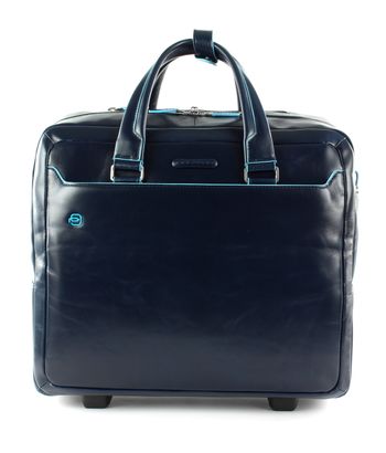 PIQUADRO Blue Square Wheeled Computer Briefcase Blu