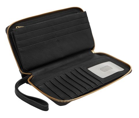 FOSSIL Liza Zip Around Clutch Black | modeherz