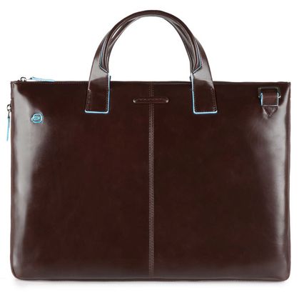 PIQUADRO Blue Square Slim Computer Briefcase Mogano