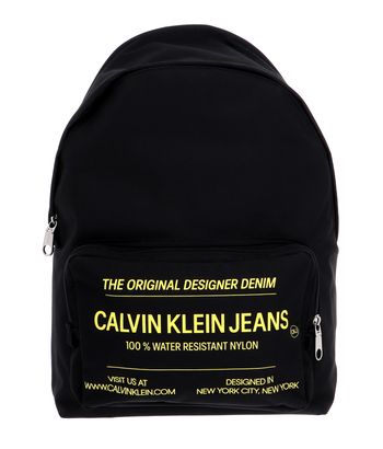 Calvin Klein CKJ Sport Essential Campus Backpack Black with Industrial Print