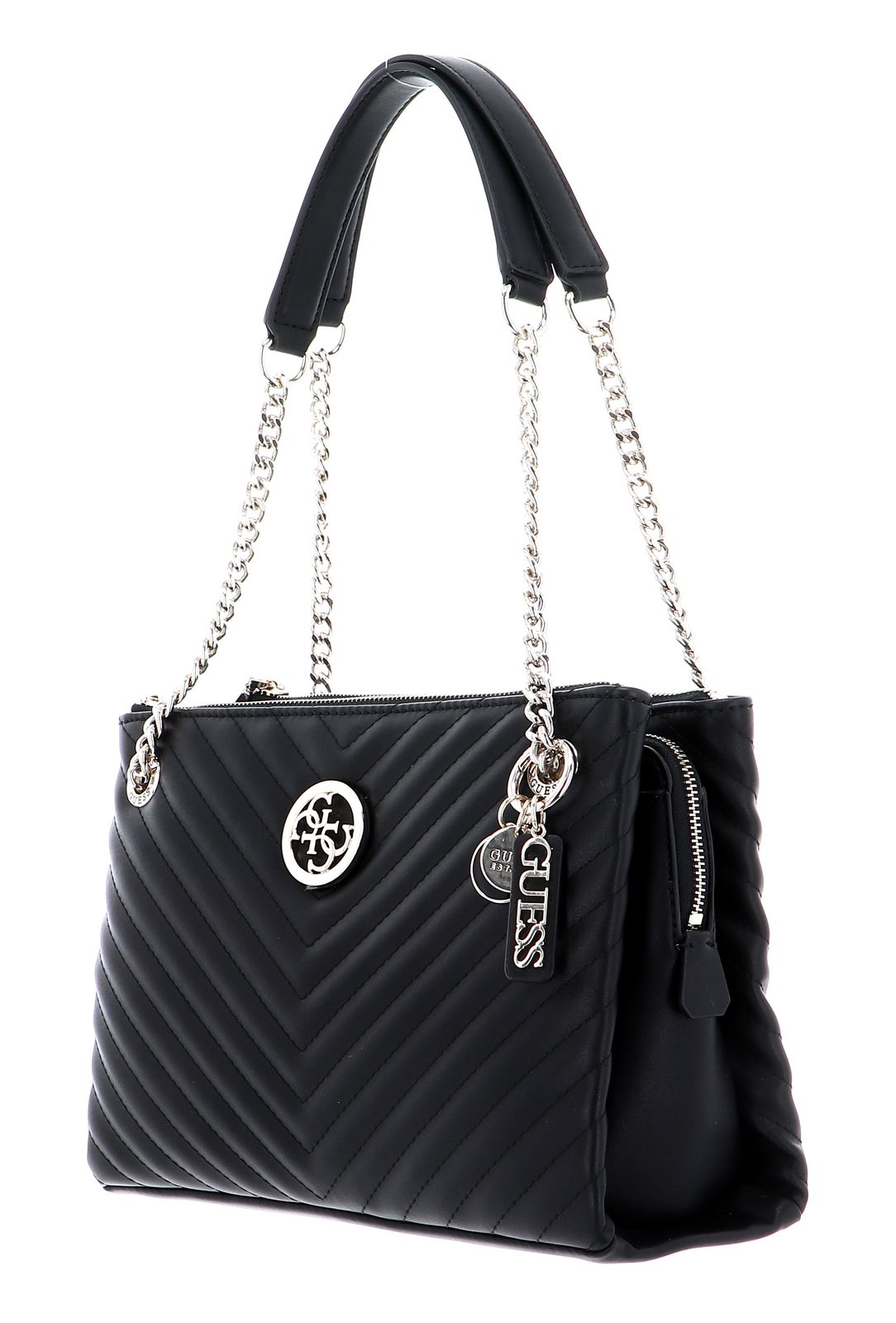 GUESS Blakely Status Luxe Satchel White GUESS Blakely Status Luxe Satchel White