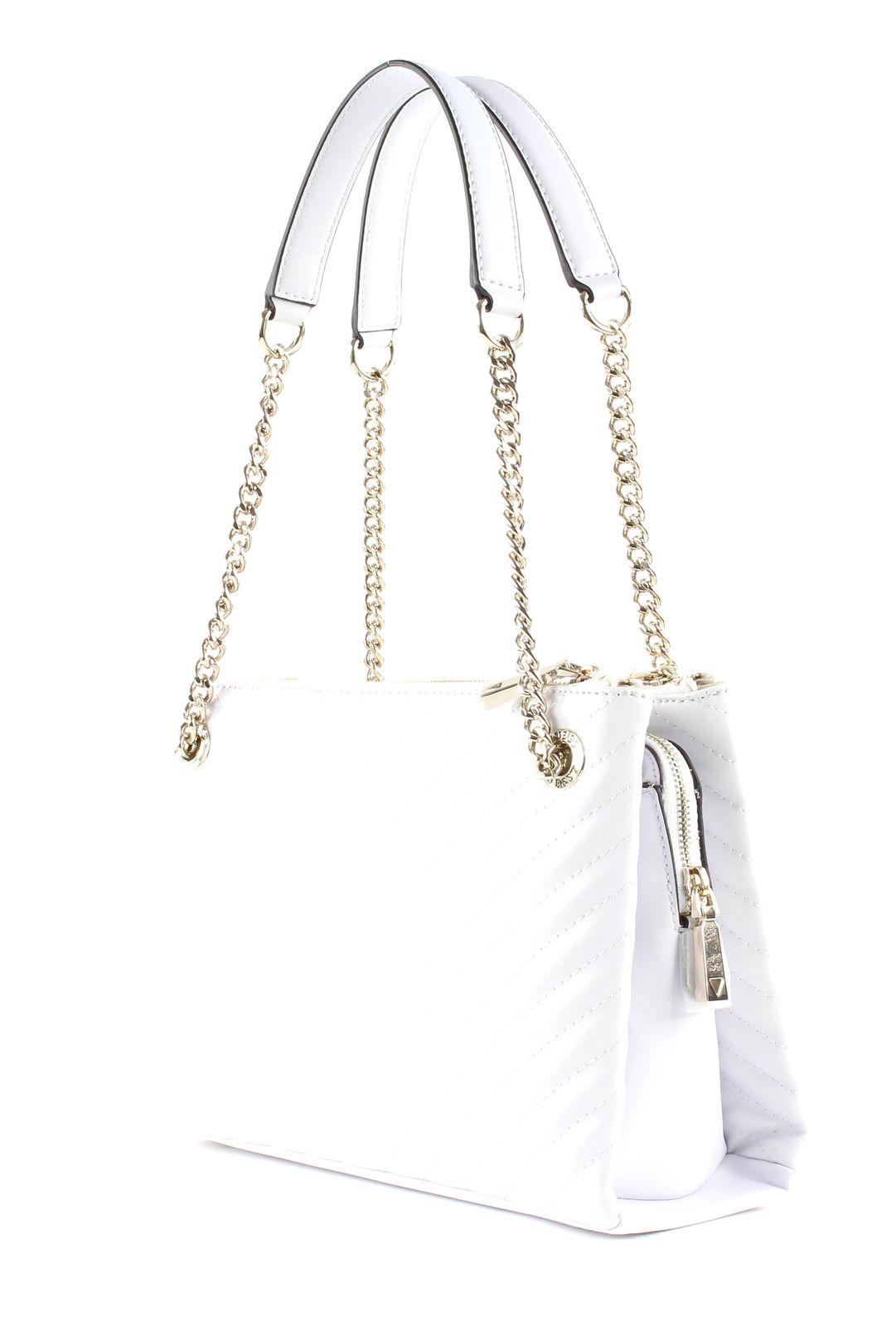 GUESS Blakely Status Luxe Satchel White GUESS Blakely Status Luxe Satchel White