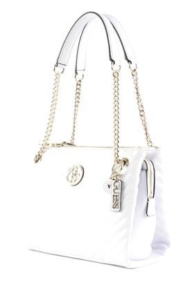 GUESS Blakely Status Luxe Satchel White GUESS Blakely Status Luxe Satchel White