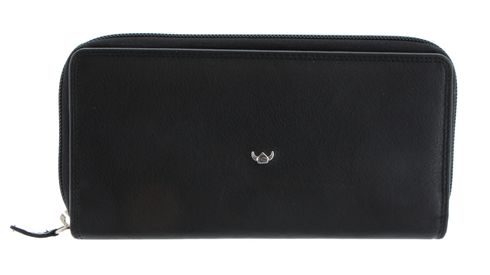 Golden Head Polo Zipped Ladies Purse Wallet Outside Zipped Compartment Black