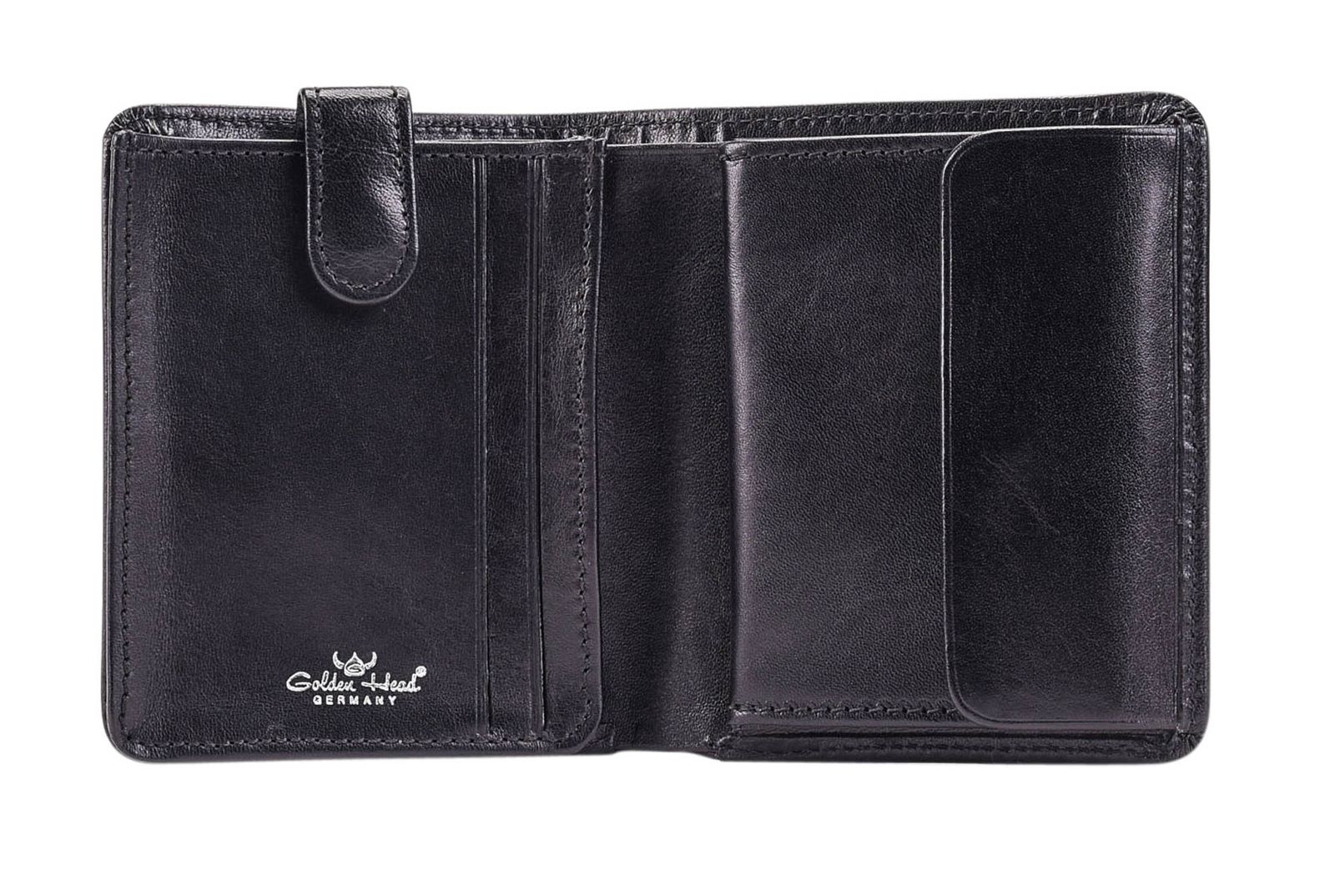 Golden Head Colorado Classic Billfold Coin Wallet with Snap Closure Black Golden Head Colorado Classic Billfold Coin Wallet with Snap Closure Black