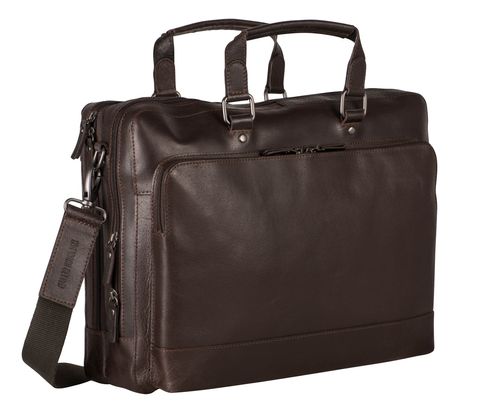 LEONHARD HEYDEN Dakota Zipped Briefcase 2 Compartments Brown