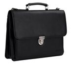 LEONHARD HEYDEN Hannover Briefcase 2 Compartments Black