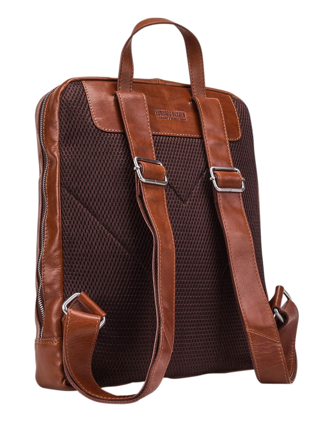 Portacarte In Pelle Leonhard Heyden Cambridge - Colore Cognac - 4 Scomparti + Tasca Laterale