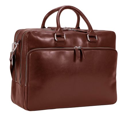 LEONHARD HEYDEN Cambridge Briefcase 3 Compartments XL Cognac