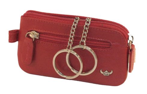 Golden Head Polo Zipped Key Case Red