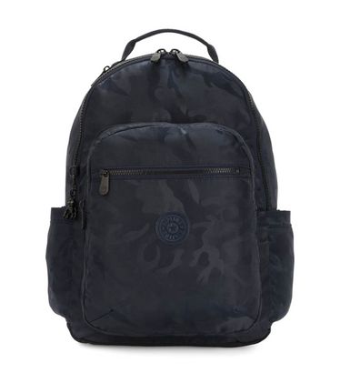 kipling Basic Elevated Seoul Backpack L Satin Camo Blue