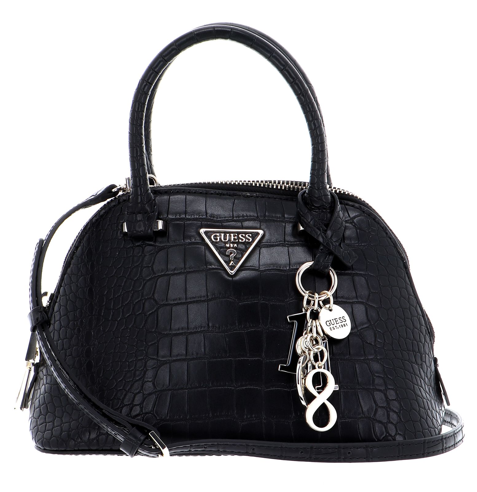 GUESS Maddy Small Dome Satchel Black Multi GUESS Maddy Small Dome Satchel Black Multi