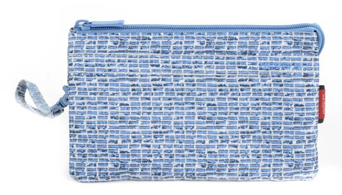 Hedgren Follis Franc 3 Zipper Pouch RFID Large L Craft Blue Print