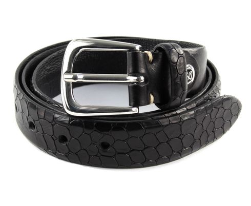 b.belt Charlisa Silver Belt W100 Black