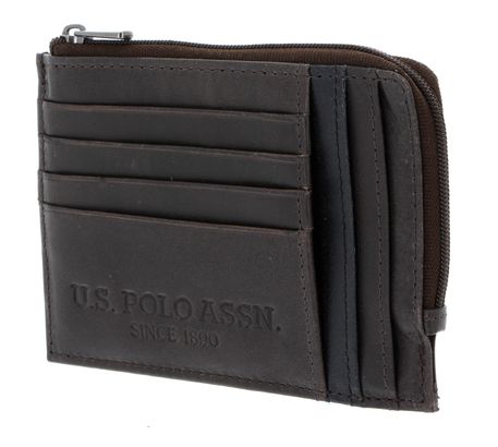 U.S. POLO ASSN. Wellborn Zipped Credit Card Holder Grey / Blue