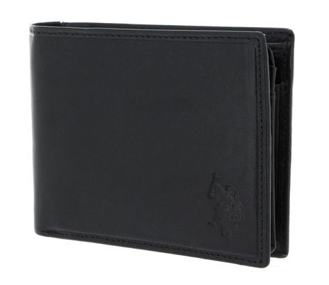 U.S. POLO ASSN. Gary Horizontal Wallet with Coin Holder and Flap Black