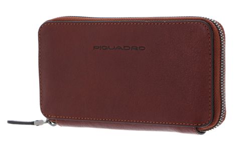 PIQUADRO Black Square Phone Case Cuoio Tabacco