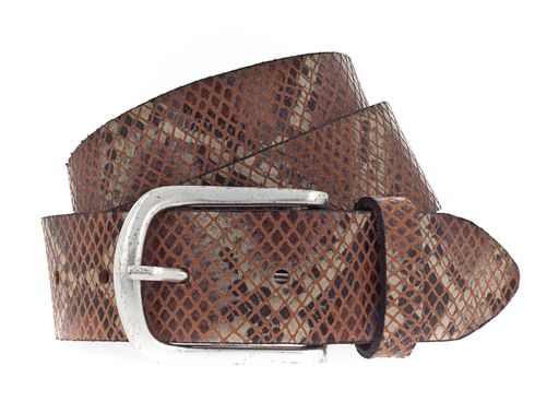 Vanzetti Animal Scouting 35mm Leather Belt W90 Henna Red / Multicolor