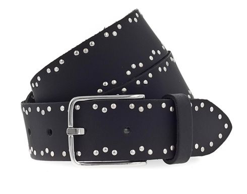 Vanzetti Denim Love 35mm Full Leather Belt W75 Black