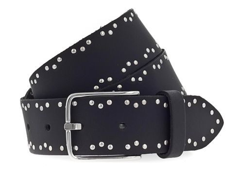 Vanzetti Denim Love 35mm Full Leather Belt W95 Black