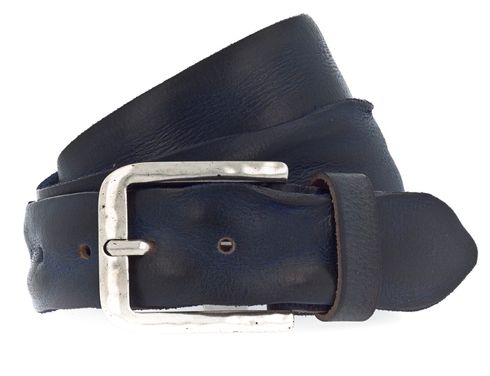 Vanzetti Denim Love 40mm Full Leather Belt W100 Marine - shortenable