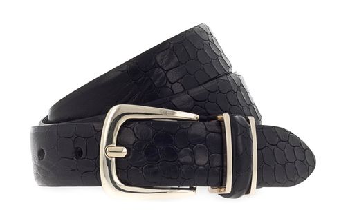 b.belt Charlisa Gold Belt W75 Black - shortenable