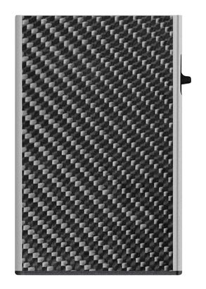 TRU VIRTU Click & Slide Card Etui Carbon Fibre Black / Silver