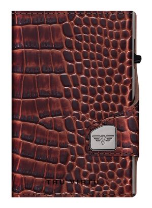 TRU VIRTU Click & Slide Wallet Croco Brown / Silver