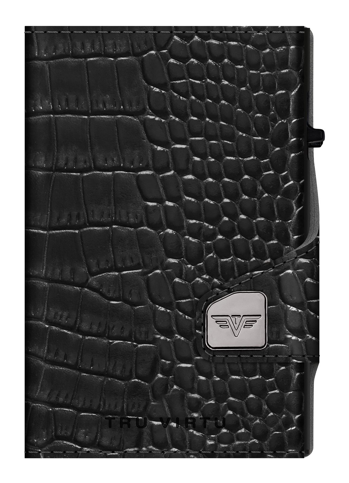 TRU VIRTU Click & Slide Doublewallet Croco Black / Black