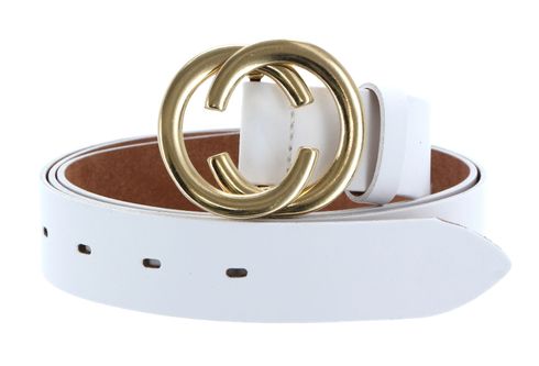 Vanzetti Chain Reaction 30mm Leather Belt W95 White