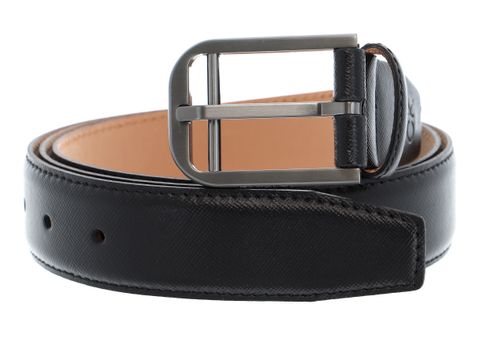 Calvin Klein Adjustable Double Bar Buckle Belt W95 Black - shortenable