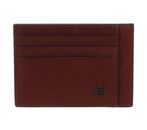 PIQUADRO Black Square Pocket Credit Card Pouch RFID Cuoio