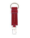 PIQUADRO Blue Square Keychain With Carabiner Rosso PIQUADRO Blue Square Keychain With Carabiner Rosso
