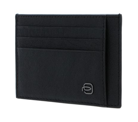 PIQUADRO Black Square Pocket Credit Card Pouch RFID Nero